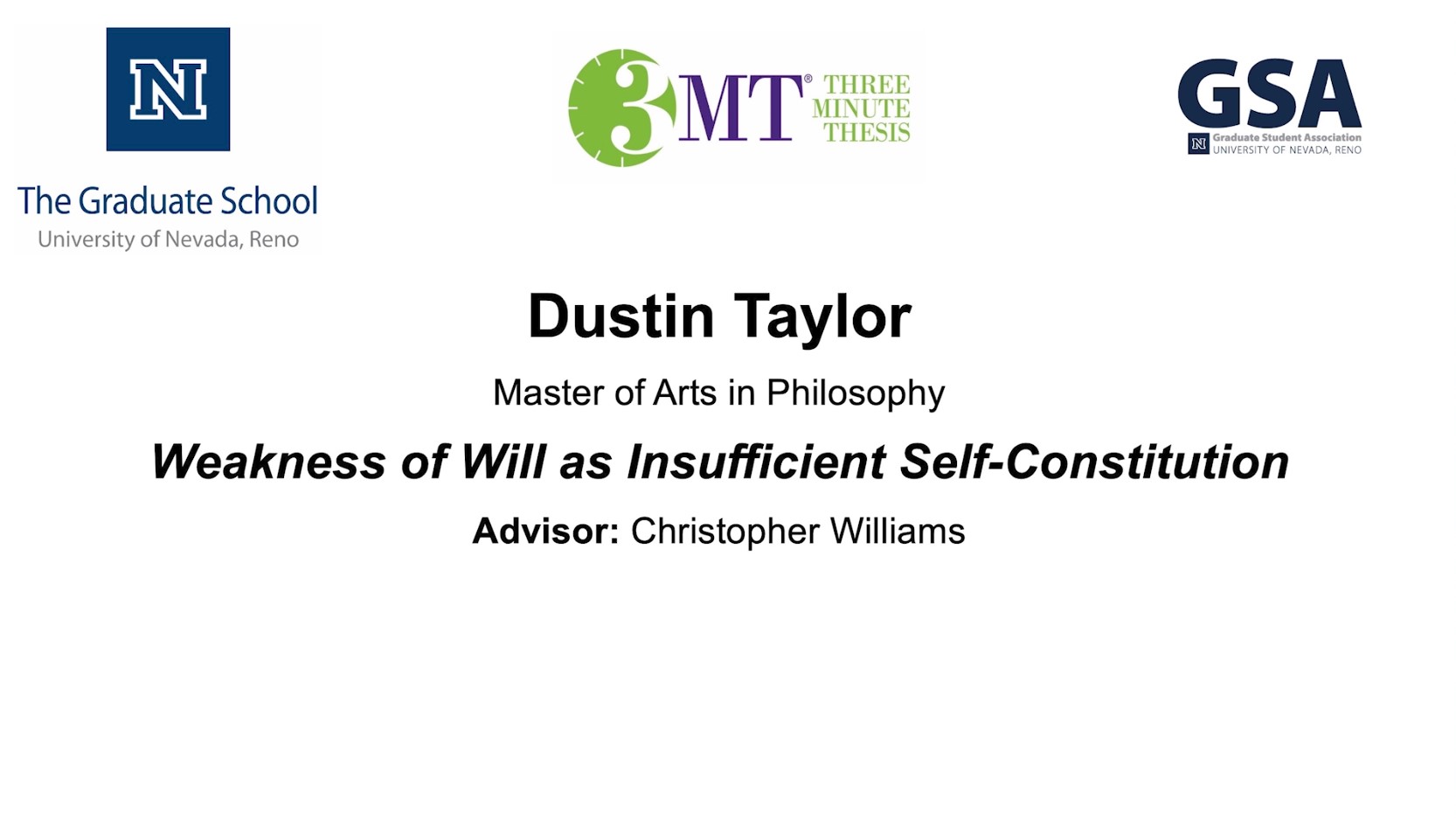 Thumbnail of Dustin Taylor's title slide