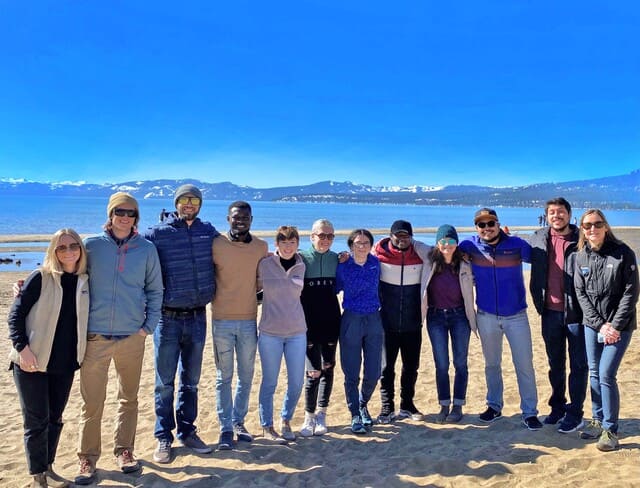 Hydrology students meeting at Lake Tahoe
