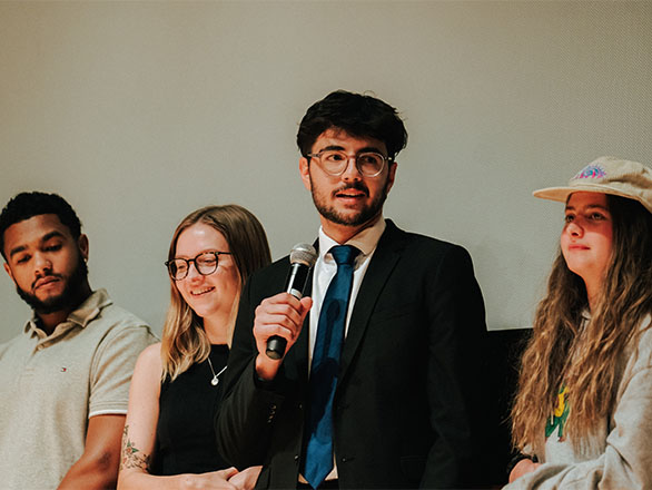 Students from Reynolds School of Journalism discuss at DocFest.