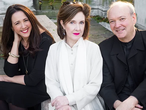 Members of the SPA trio sit for a picture, from left to right: Susanna Phillips, Anne-Marie McDermott, and Paul Neubauer.