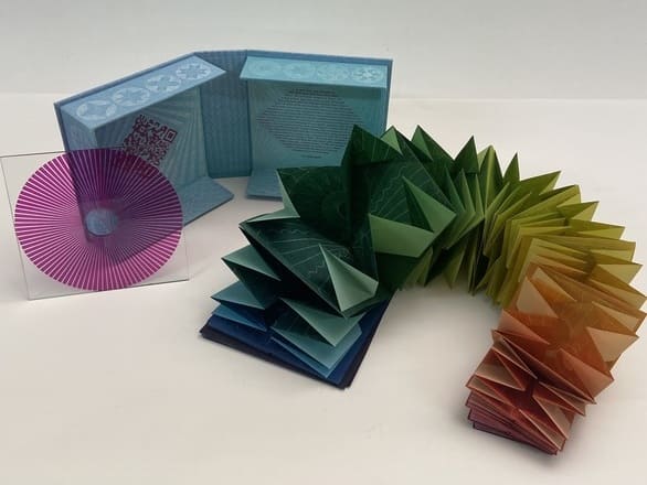 Kelsey Reiman's colorful folded artwork