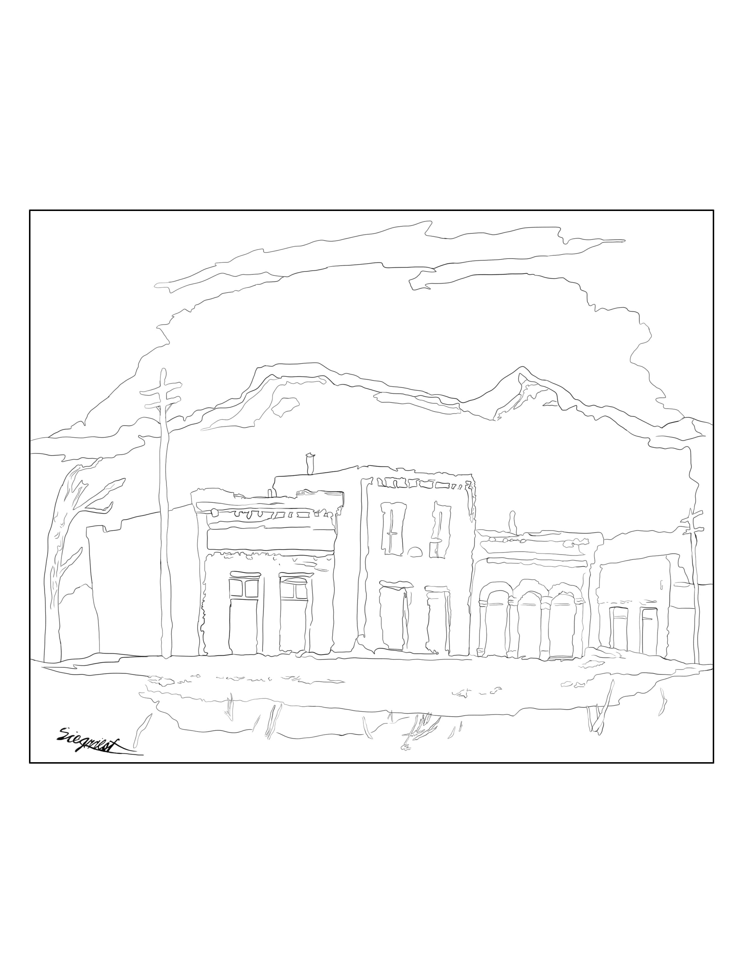 Siegriest's Silver City painting outline