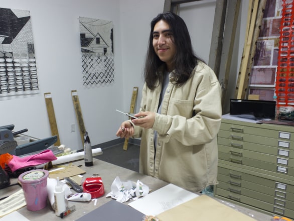 daniel pineda luna standing in art room