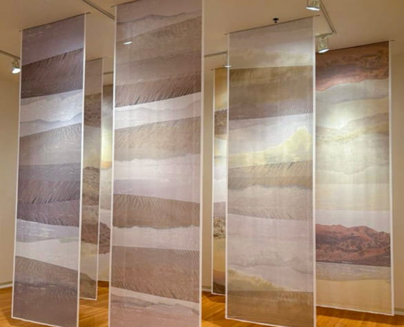 drawing of people coming out of hut