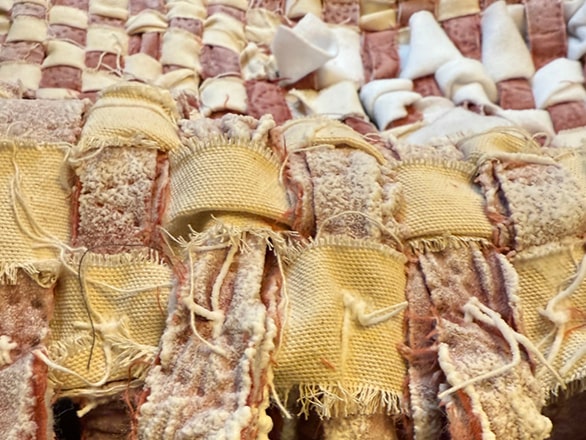 artwork with layered fabric