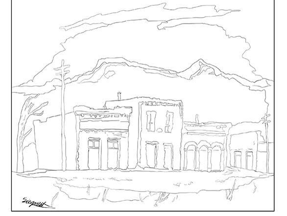 Silver City painting outline