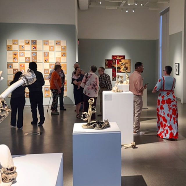 view of art gallery with exhibits