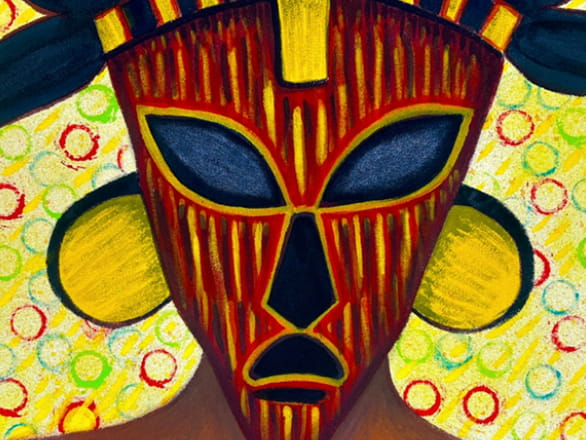 artwork of nigerian mask