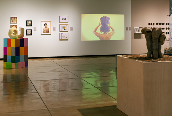 art gallery with art installations