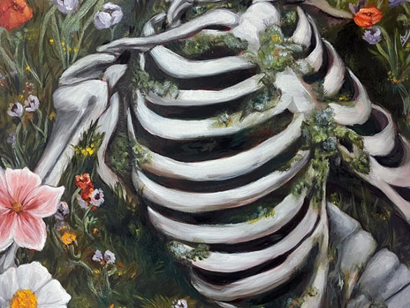 3 art pieces hanging on wall