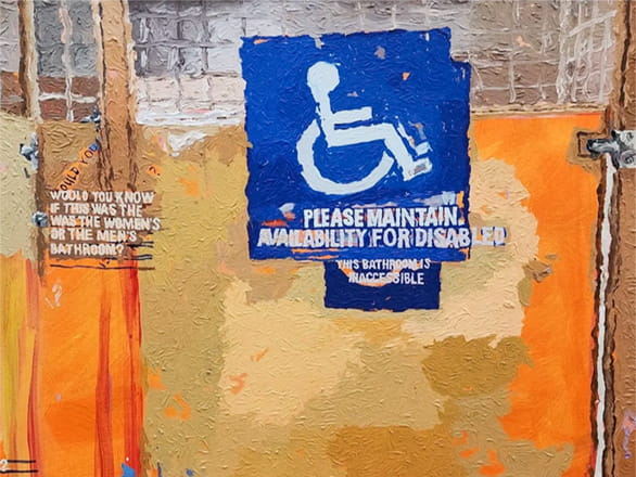 abstract painting of bedroom