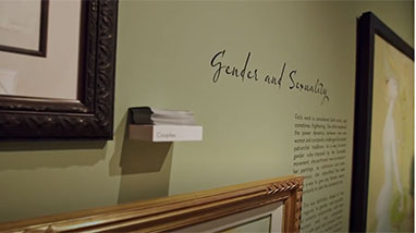 Leonor Fini exhibition wall about gender and sexuality