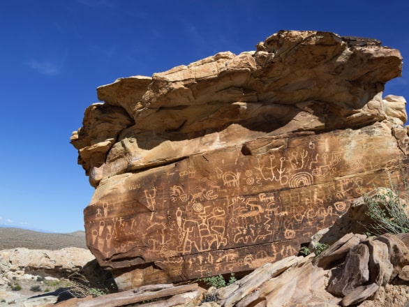 petroglyphs on rock formation