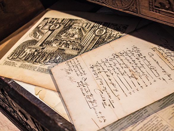 Ancient literature books on desk