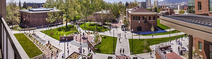 view of side quad from the Pennington Student Achievement Center
