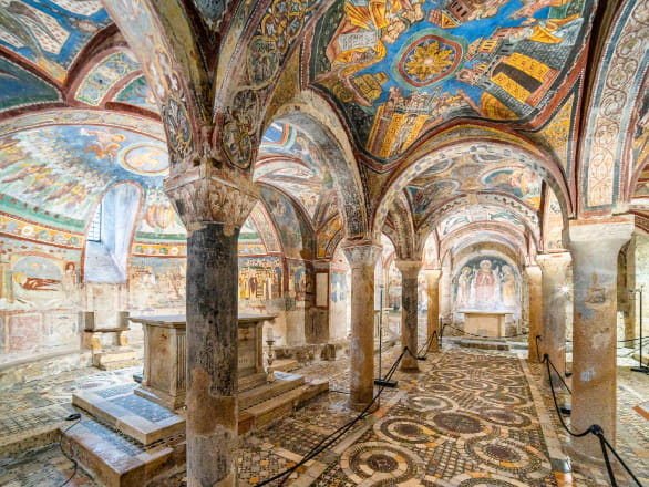 view of anagni crypt with colors ceilings