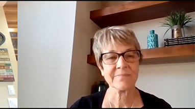 Debra Moddelmog on Zoom from her home