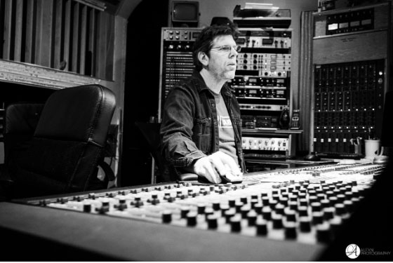 Tom Gordon mixing in music studio