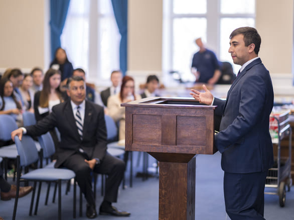 Student speaking at Nevada Legislature