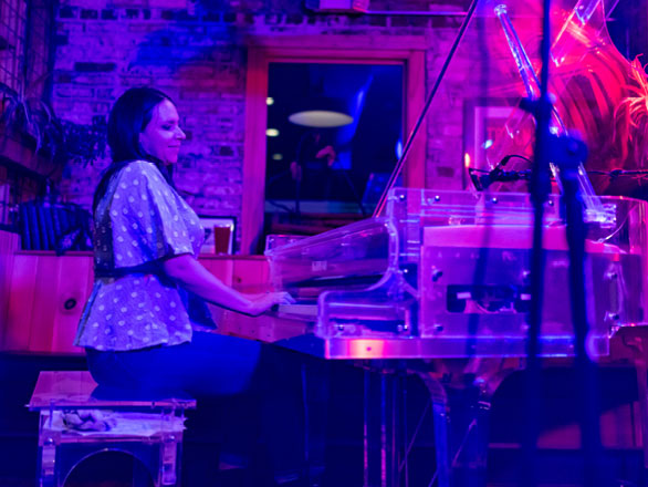 Woman playing piano