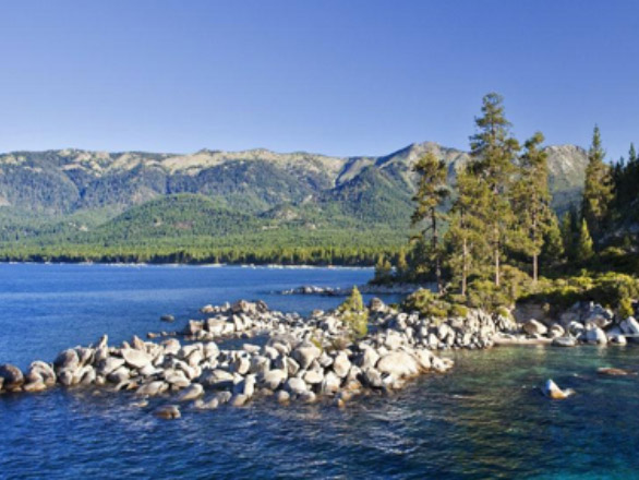 Scenic photo of a Lake Tahoe cove.