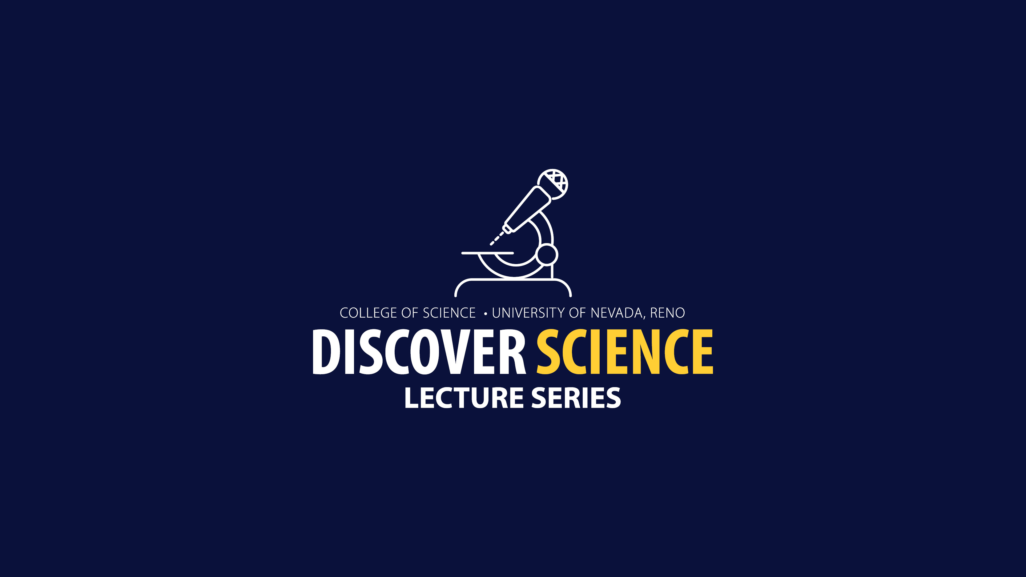Discover Science Lecture Series identifier on blue background