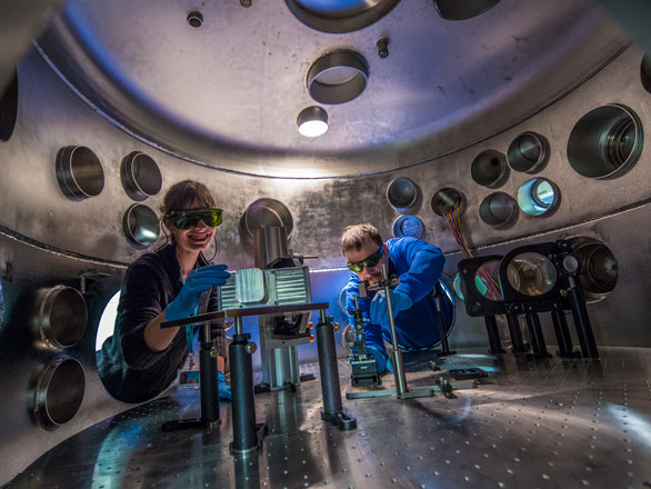 Two people in Terawatt Lab.