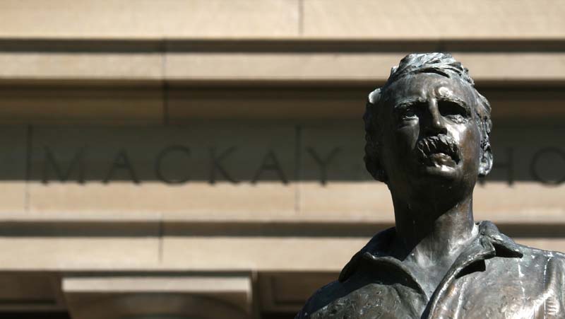 Close up of Mackay Statue bust.