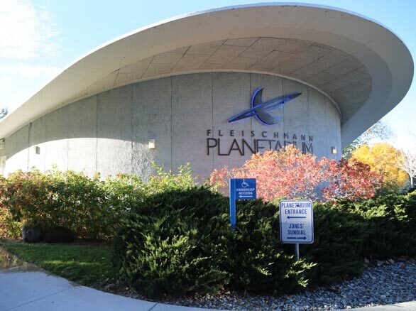 Exterior signage of Planetarium facing West Stadium Parking Complex.