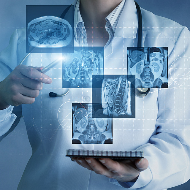 Doctor holding xrays