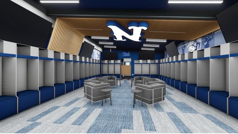 Rending of the renovated Men's Baseball Locker Room