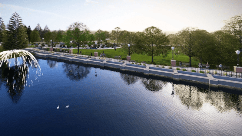 Artist rendering of pedestrian pathways at south end of Manzanita Lake and through Manzanita Bowl.