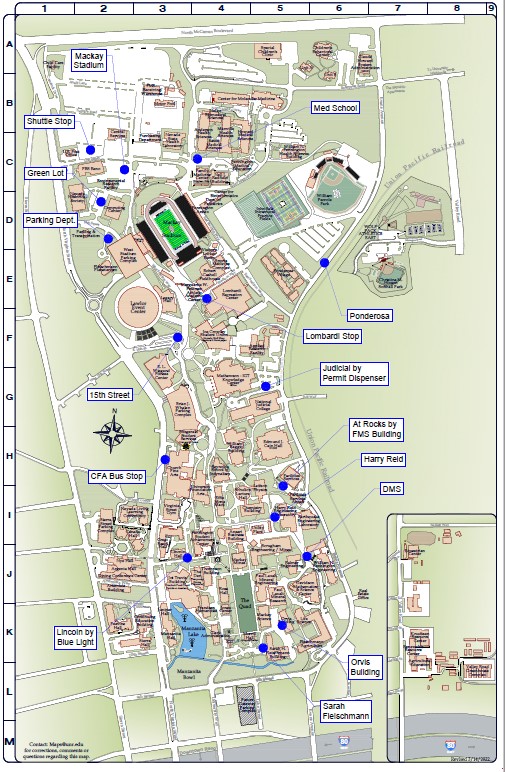 Parking Maps | Parking Services | University of Nevada, Reno