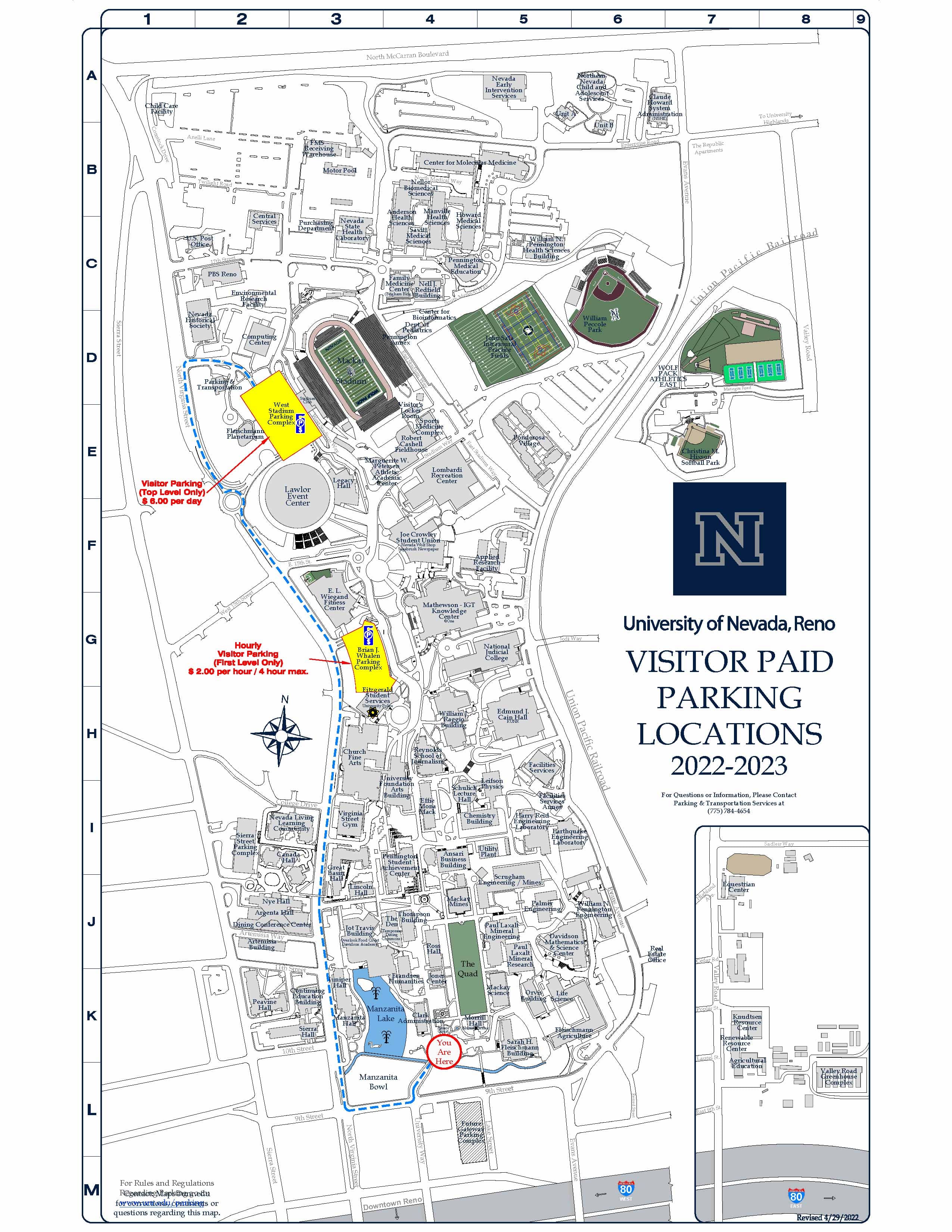 Parking Maps Parking Services University of Nevada, Reno
