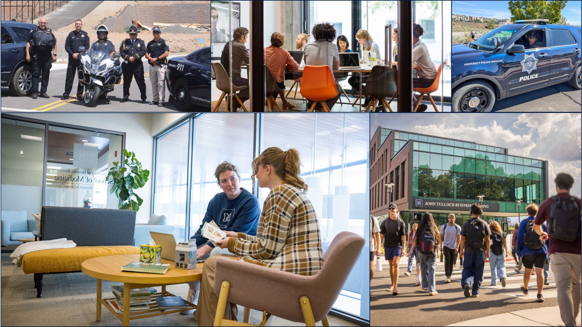 Collage of photos of University's team