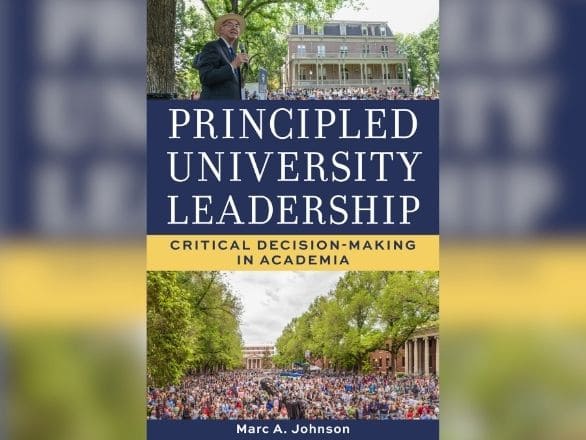 Cover art representing the theme of university leadership and decision-making in academic settings.