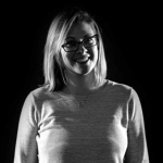 Black and white headshot of Britany Silva