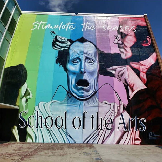 Mural painted on the University Arts  