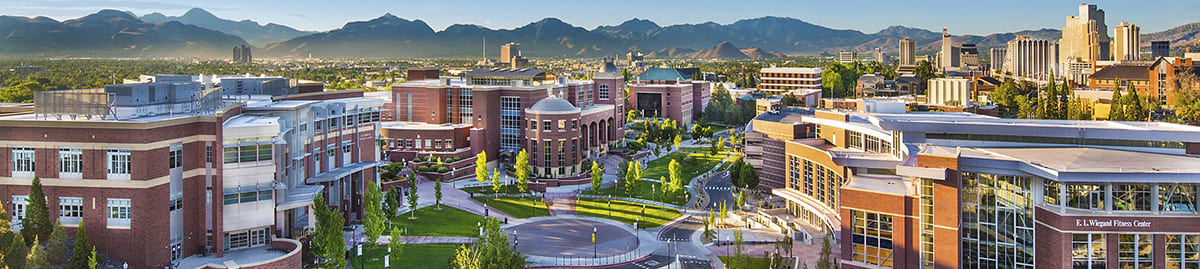 UNR campus north plaza facing downtown Reno