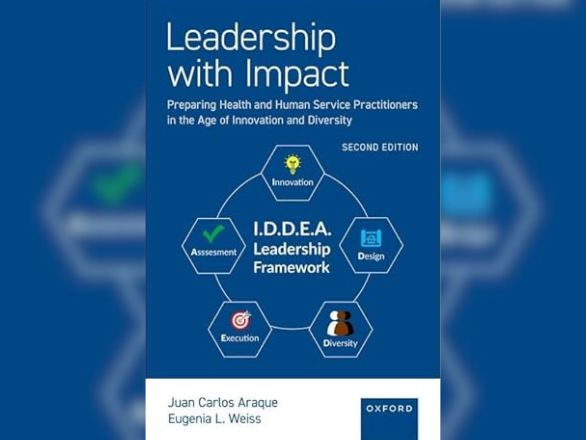 Book cover depicting the impact of leadership, featuring a bold title and an abstract design symbolizing influence and guidance.