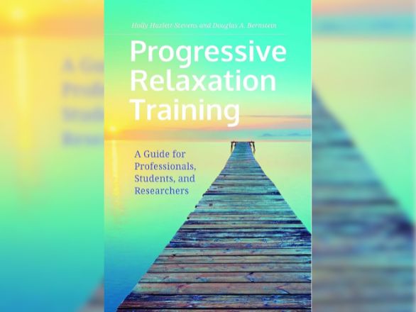 Book cover featuring the title "Progressive Relaxation Training" with calming imagery and soothing colors.