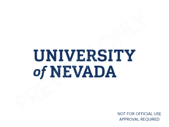 University of Nevada Flagship logo in tertiary horizontal lockup with a preview watermark.