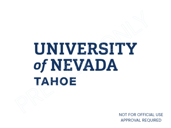 University of Nevada, Tahoe logo in tertiary horizontal lockup with a preview watermark.