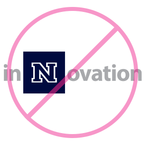 University logo block N in-between innovation headline