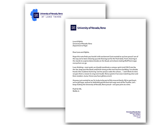 University official letterhead layout example 1