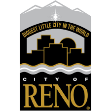 City of Reno logo, additional text reads Biggest Little City in the World