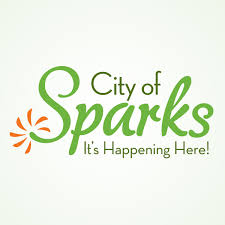 City of Sparks logo, additional text reads, It's Happening Here!