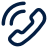 A blue icon of a ringing phone
