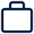 A blue icon of a travel bag