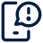 A blue mobile phone icon with an alert notification